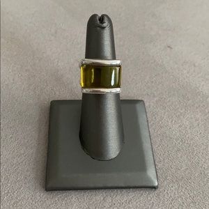 TAKE 20%OFF Sterling silver ring with yellow stone